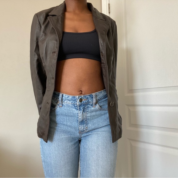 Brown leather jacket - Picture 3 of 3